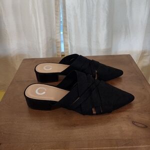 Journey collection kalida slip on pointed toe mules flats 9.5